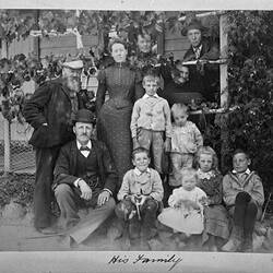 Photograph - 'His Family', by A.J. Campbell, Yarra Track, Upper Yarra, Victoria, 25 Dec 1895
