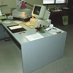 Photograph - Operator's Desk, Melbourne Coastal Radio Station, Cape Schanck, Victoria, 2002