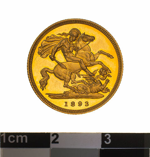 Proof Coin - Half Sovereign, Victoria, Australia, 1893, photographed by Museums Victoria