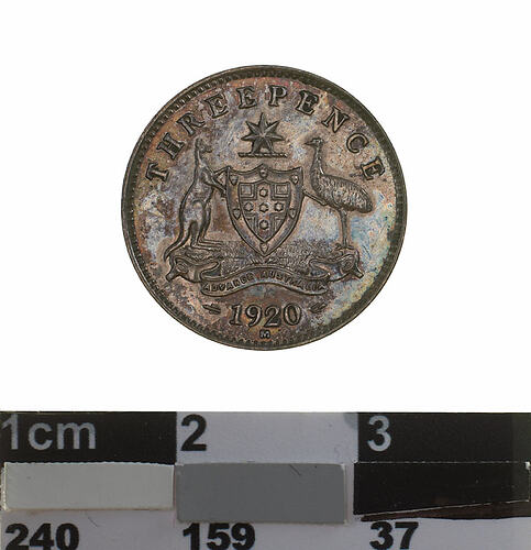 Coin - Threepence, Australia, 1920, photographed by Museums Victoria