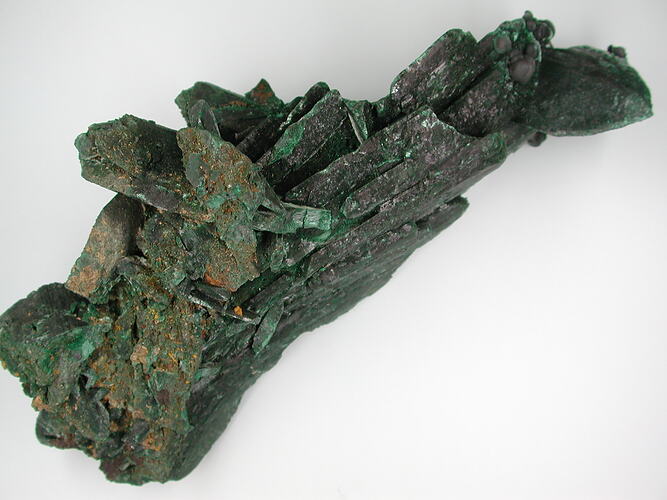 Angular green mineral specimen.