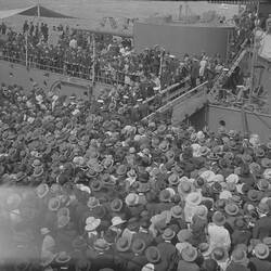 Digital Photograph - Massed Crowds Visiting Japanese Warship, 'Asama', Princes Pier, 1924