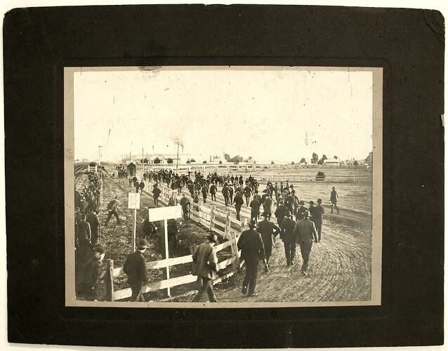 Photograph - Employees Arriving at Braybrook Junction, Sunshine Harvester Works, circa 1907