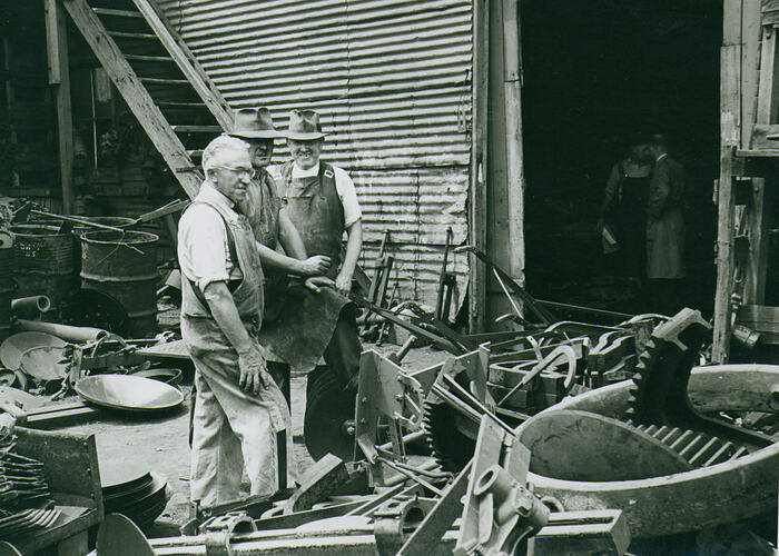 Photograph - Daniel Harvey Ltd., Workmen in Factory Yard, Circa 1950