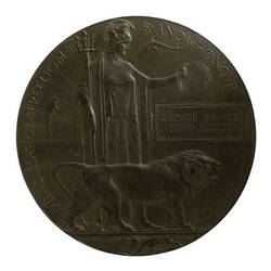 Plaque - Next of Kin Memorial Plaque, World War I, Great Britain, Captain George J. Greenshields, 1922