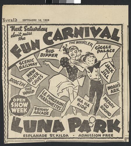 Newspaper ad - Luna Park