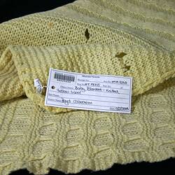Baby Blanket - Knitted, Yellow Wool, circa 1950s