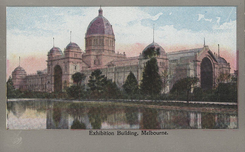 Postcard - Southern Facade, Exhibition Building, Melbourne, pre 1905