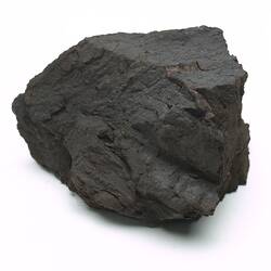 Brown coal, irregularly shaped.