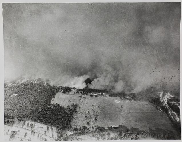Photograph - Aerial View of Fire in Bushland, Victoria, circa 1930s