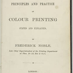 Book - The Principles and Practice of Colour Printing Stated and Explained