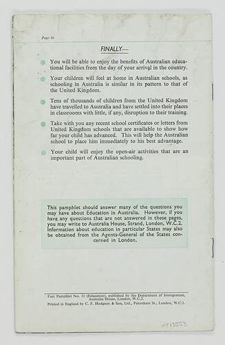 Booklet - Facts About Education in Australia, 1962