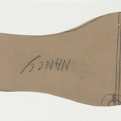 Shoe Pattern Piece- Women's Sole, 1930s-1970s