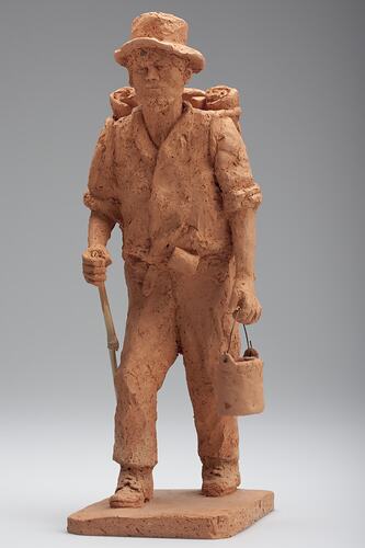 Sculpture - 'The Swagman', Mr. Leon Wolowski, Clay, 1985