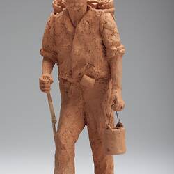 Sculpture - 'The Swagman', Mr. Leon Wolowski, Clay, 1985