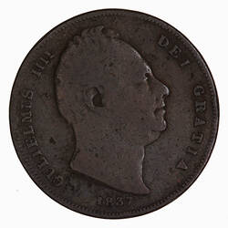 Coin - Farthing, William IV, Great Britain, 1837 (Obverse)