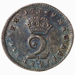 Coin - Twopence, George II, England, Great Britain, 1729 (Reverse)