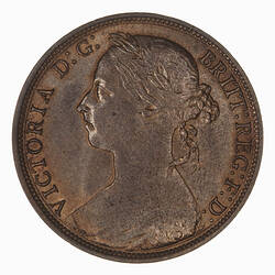 Coin - Penny, Queen Victoria, Great Britain, 1884 (Obverse)