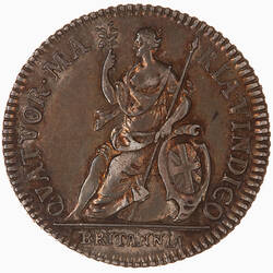 Pattern Coin - Farthing, Charles II, Great Britain, 1665 (Reverse)