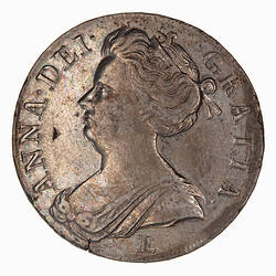 Coin - Crown 5 Shillings, Queen Anne, Great Britain, 1707 (Obverse)