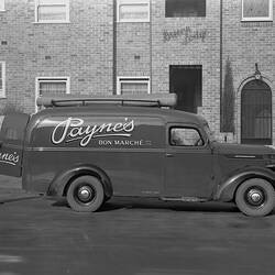 Negative - International Harvester, D2 Panel Van, 'Paynes Bon Marche Pty Ltd', East Melbourne, 1940