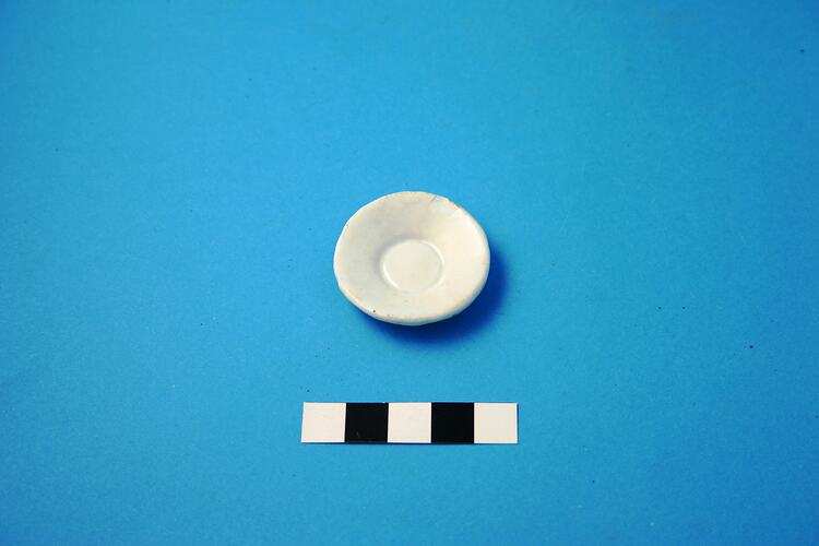 Toy Saucer - Ceramic, White Glazed, 1800-circa mid-20th century