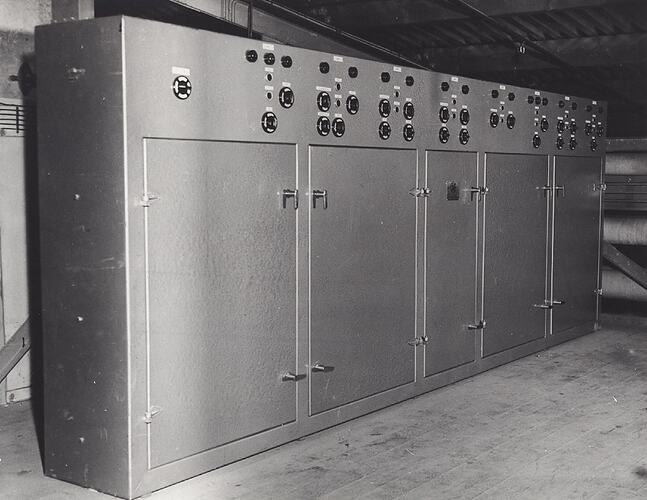 Photograph - Kodak Australasia Pty Ltd, Electric Control Board for Air Conditioning System, Kodak Factory, Coburg, 1958