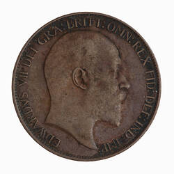 Coin - Halfpenny, Edward VII, Great Britain, 1910 (Obverse)