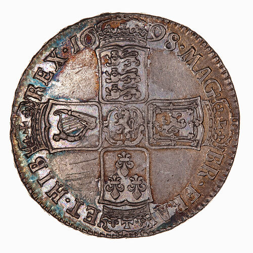 Coin - Halfcrown, William III, Great Britain, 1698 (Reverse)