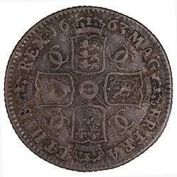 Coin - Shilling, Charles II, Great Britain, 1663 (Reverse)