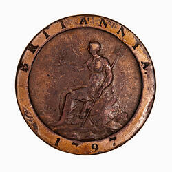 Coin - Penny, George III, Great Britain, 1797 (Reverse)