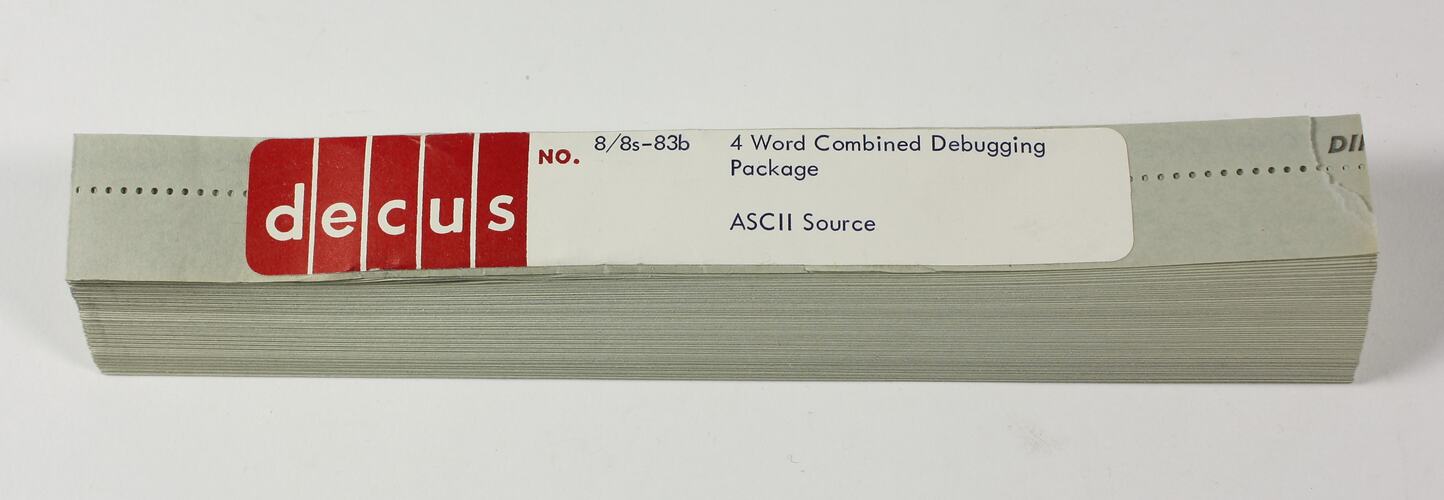 Paper Tape - DECUS, '8/8s-83b 4 Word Combined Debugging Package, ASCII Source'