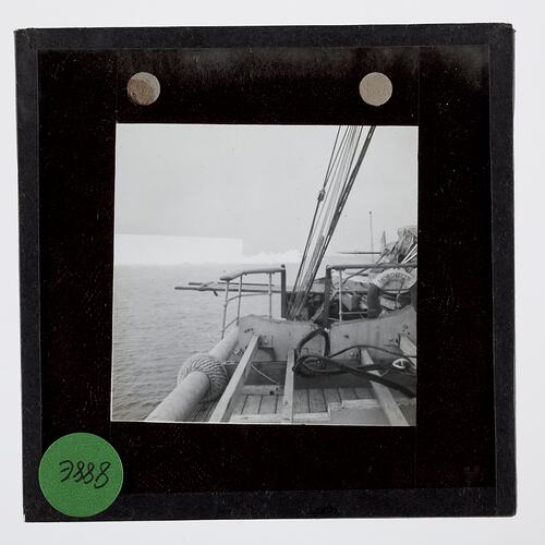 Lantern Slide - Discovery II at the Ross Ice Barrier, Ellsworth Relief Expedition, Antarctica, 1935-1936