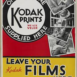 Poster - Kodak Australasia Pty Ltd, 'Leave Your Kodak Films Here', circa 1930s