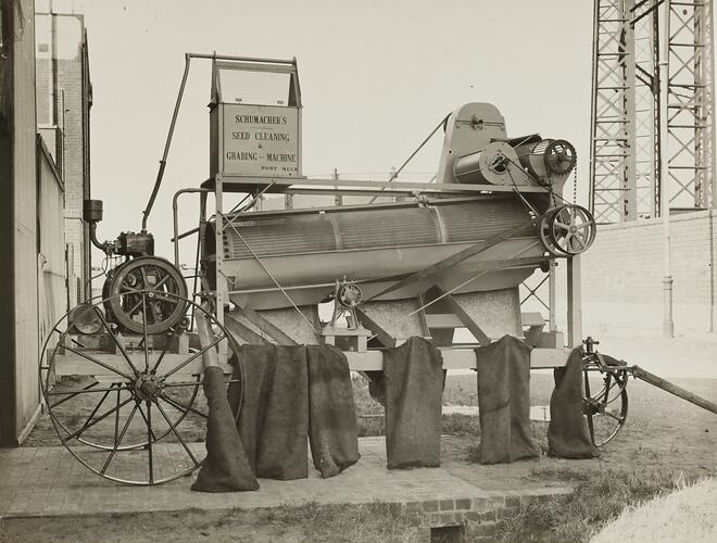 Photograph - Schumacher Mill Furnishing Works, Seed Cleaning and Grading Machine, Port Melbourne, Victoria, circa 1920s