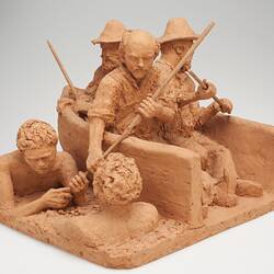 Sculpture - 'Attacking the Invaders', Mr. Leon Wolowski, Clay, circa 1984