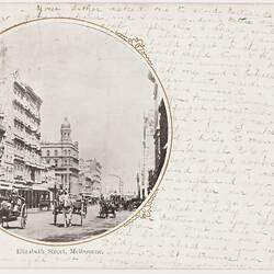Postcard - Elizabeth Street, Melbourne, To Anna Scott from Marion Flinn, Melbourne, 5 Jan 1904