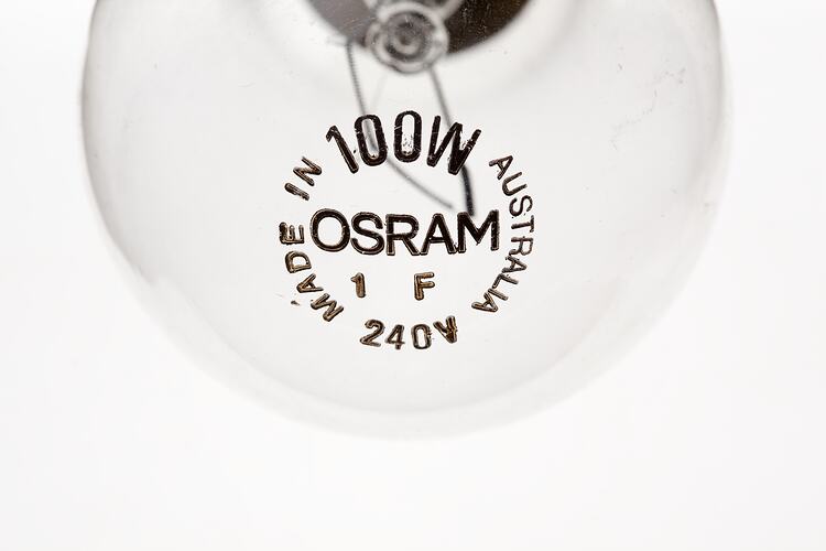 Top view of 100 watt light globe.