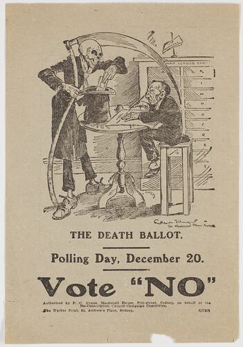 Flyer - 'The Mothers', Anti-Conscription Campaign, World War I, Australia, 1917