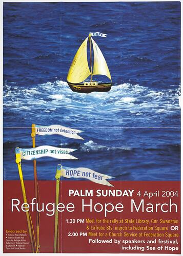 Poster - Refugee Hope March, Refugee Action Collective, 4 Apr 2004
