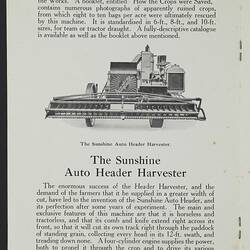 Company History - H.V. McKay, Sunshine, Agricultural Implements, circa 1927