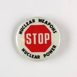 Badge - 'Stop Nuclear Weapons', circa 1960s-1980s