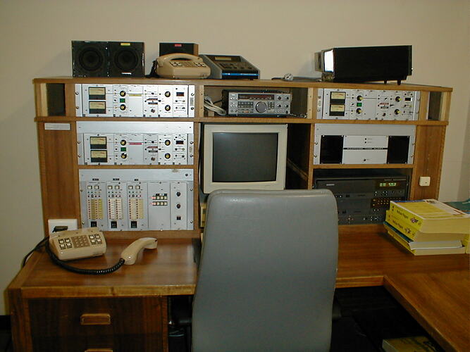 Operator's desk, - Melbourne Coastal Radio Station