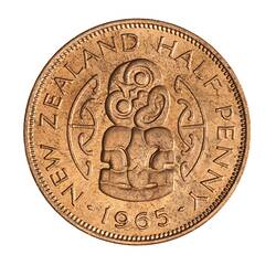 Coin - 1/2 Penny, New Zealand, 1965