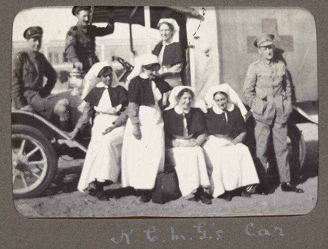 World War I, Group Portrait of Nurses & Soldiers, Egypt, 1915-1917