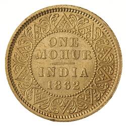 Coin - 1 Mohur, India, 1862