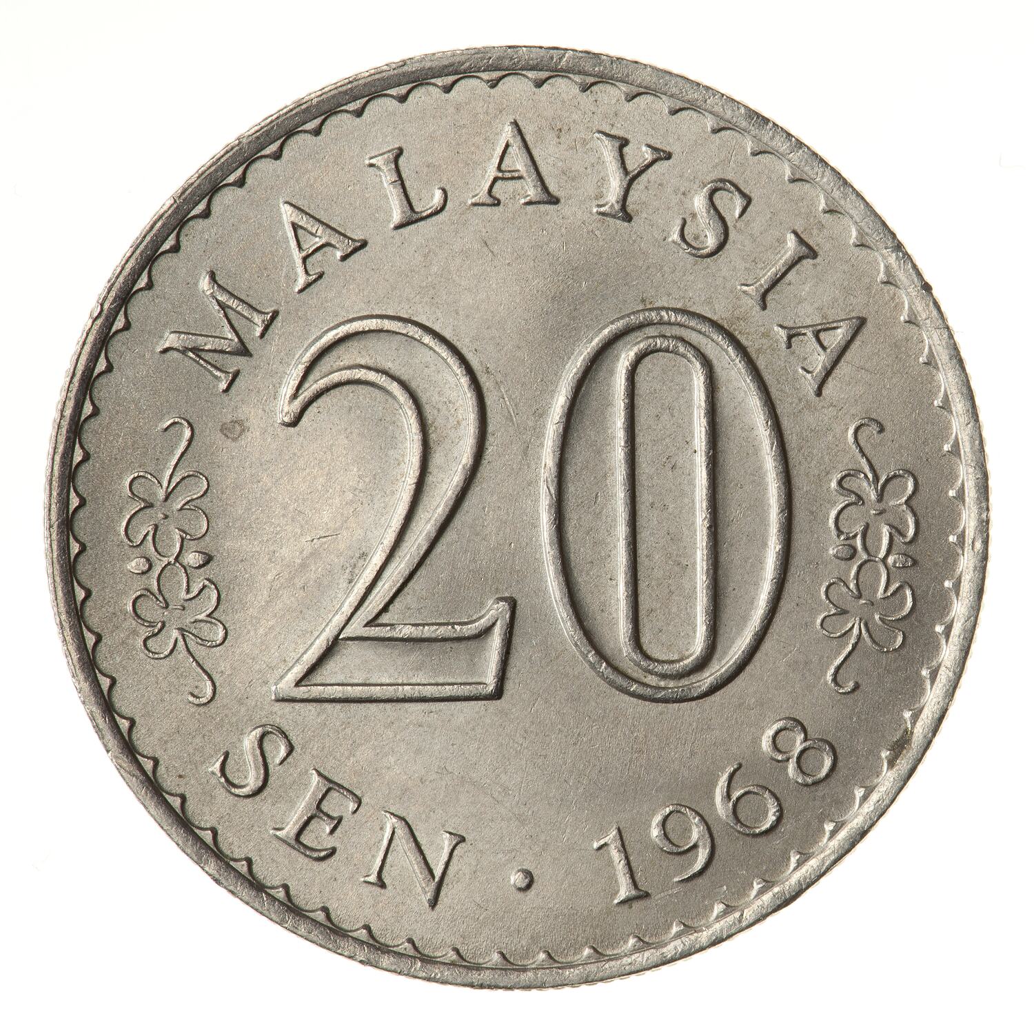 Coin 20 Cents Malaysia 1968