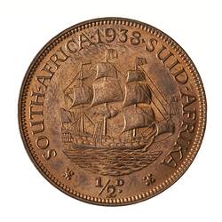 Coin - 1/2 Penny, South Africa, 1938