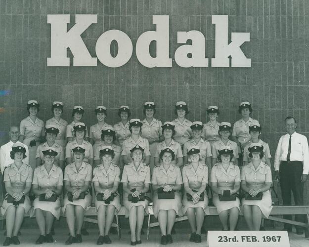 Photograph - Kodak Australasia Pty Ltd, Group Portrait of Female Kodak Staff in Service Uniforms, Kodak Factory, Coburg,1967