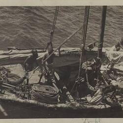 Postcard - Men In A Dhow, World War I, 1914-1918
